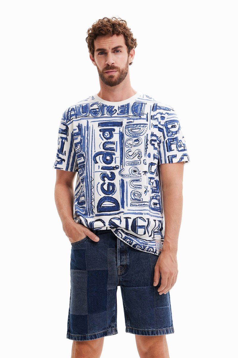 Desigual BERNARDO Tシャツショートスリーブ デシグアル トップス カットソー・Tシャツ ホワイト