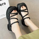 【SALE/30%OFF】miniministore 厚底サンダル ストラップ 美脚 韓国 夏 ミニミニストア シューズ・靴 サンダル ホワイト ブラック