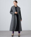 【SALE／30 OFF】ANAYI チェックリバーショールカラーコート アナイ ジャケット アウター その他のジャケット アウター ブラック【送料無料】