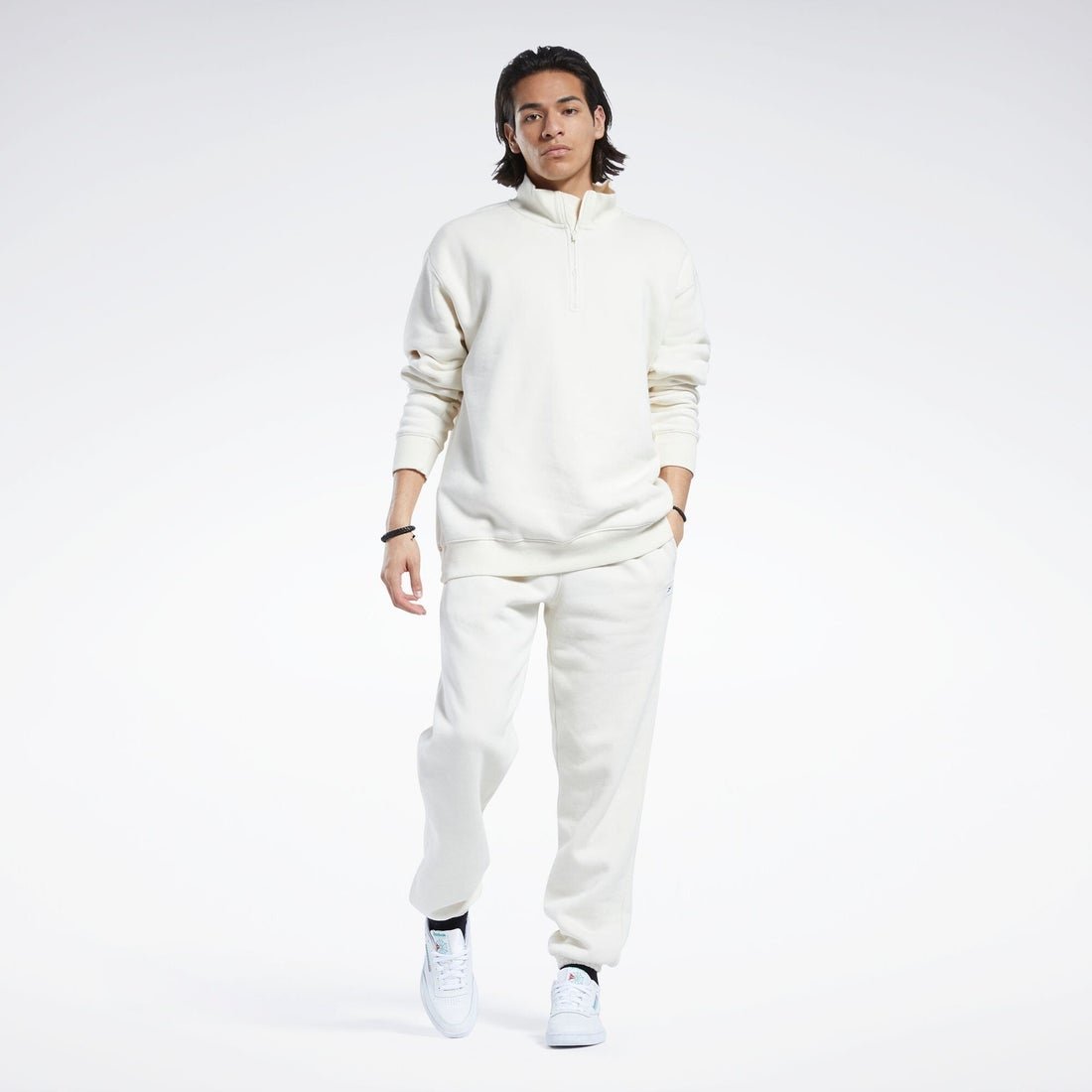 【SALE／53%OFF】Reebok クラシック 1/4 ジップ / CL ND 1/4 ZIP リーボック トップス スウェット・トレーナー ホワイト グレー【送料無料】