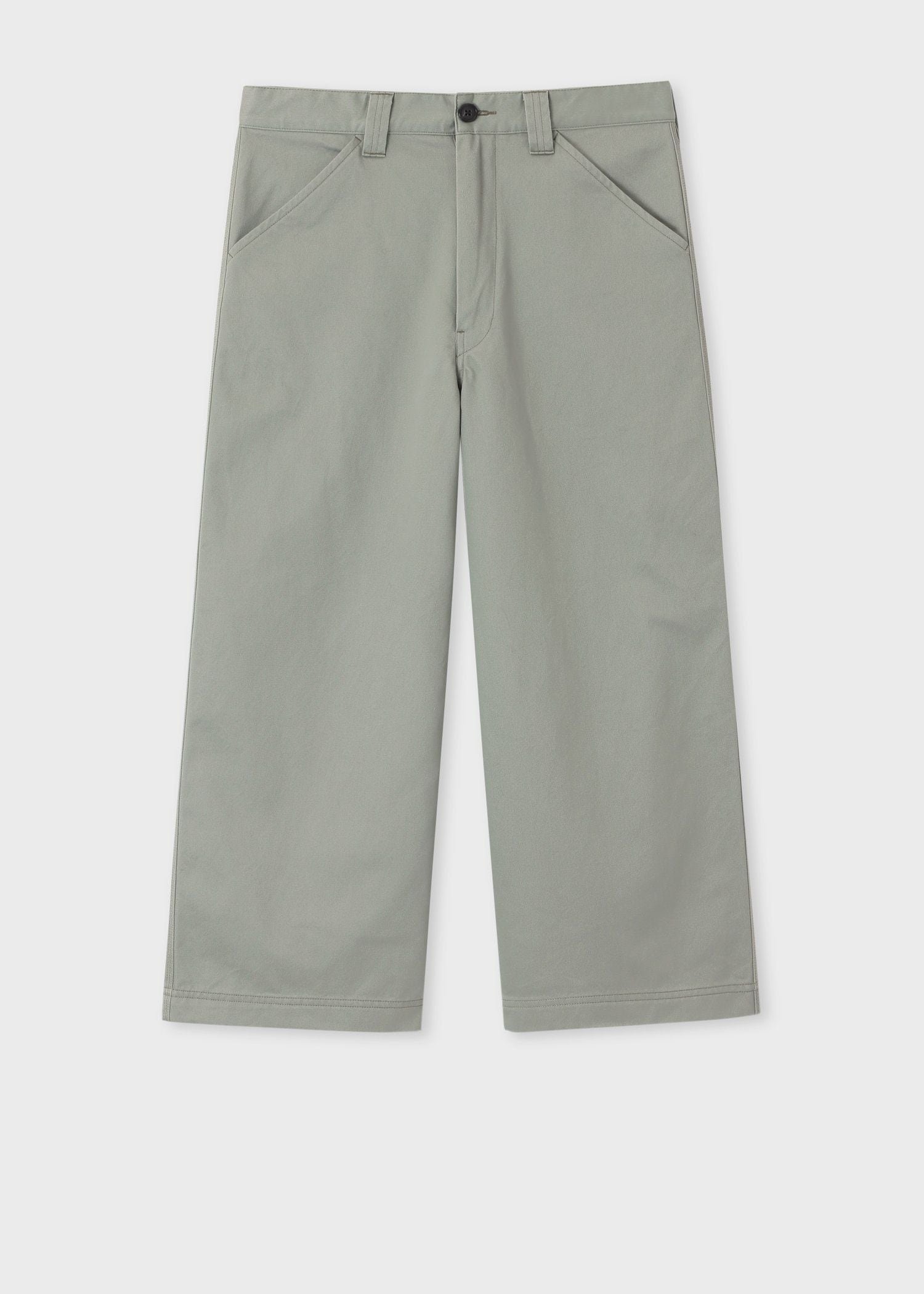 【SALE／20%OFF】PS Paul Smith コットンツイル ワイドストレート クロップドパンツ ポール・スミス パンツ スラックス・ドレスパンツ カーキグリーン ネイビー ブラウン【送料無料】