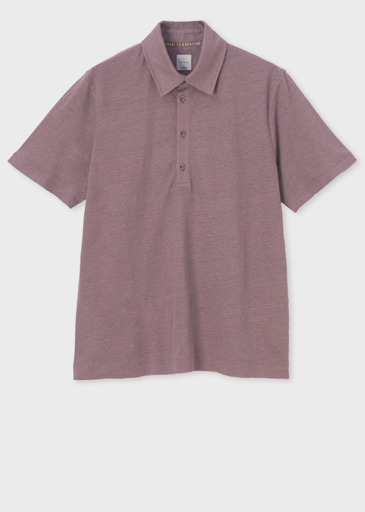 【SALE／20%OFF】Paul Smith カラーリネン 鹿の子 ポロシャツ ポール・スミス トップス カットソー・Tシャツ ネイビー ピンク【送料無料】