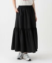 【SALE/30%OFF】Afternoon Tea LIVING シャーリング切替スカート アフタヌーンティー・リビング パンツ その他のパンツ ブラック【送料無料】