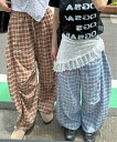 【SALE/15%OFF】MEMECLE MEMECLE/(W)【 MEMECLE / メメクル 】チェック イージーパンツ チェルカ パンツ その他のパンツ ブラウン【送料無料】