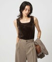 UNITED ARROWS green label relaxing ベロア タンクトップ ユナイテッドアローズ グリーンレーベルリラクシング トップス ノースリーブ・タンクトップ ブラック ブラウン【送料無料】
