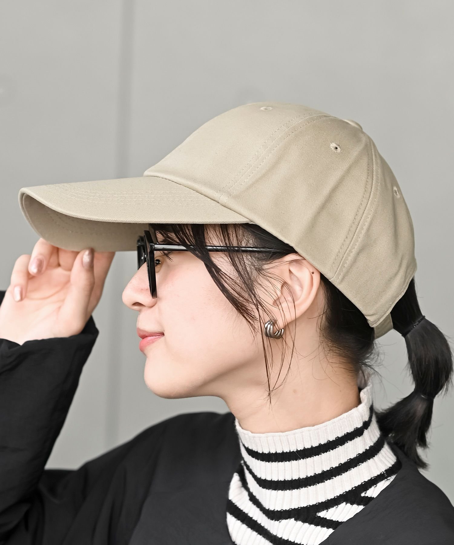 rps ロングフランジキャップ アールピーエス 帽子 キャップ ベージュ ブラック