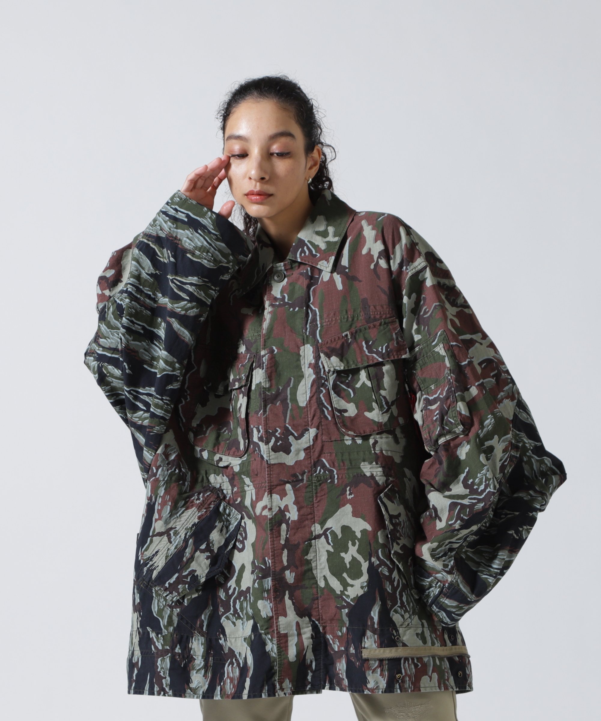 ROYAL FLASH beautiful people×Alpha/double-end camouflage field JK ロイヤルフラッシュ ジャケット・アウター ブルゾン・ジャンパー グリーン【送料無料】