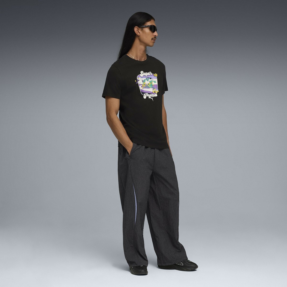 メンズ グラフィック スーパー プーマ スーベニア 半袖 Tシャツ GRAPHIC Tee プーマ トップス カットソー・Tシャツ ブラック