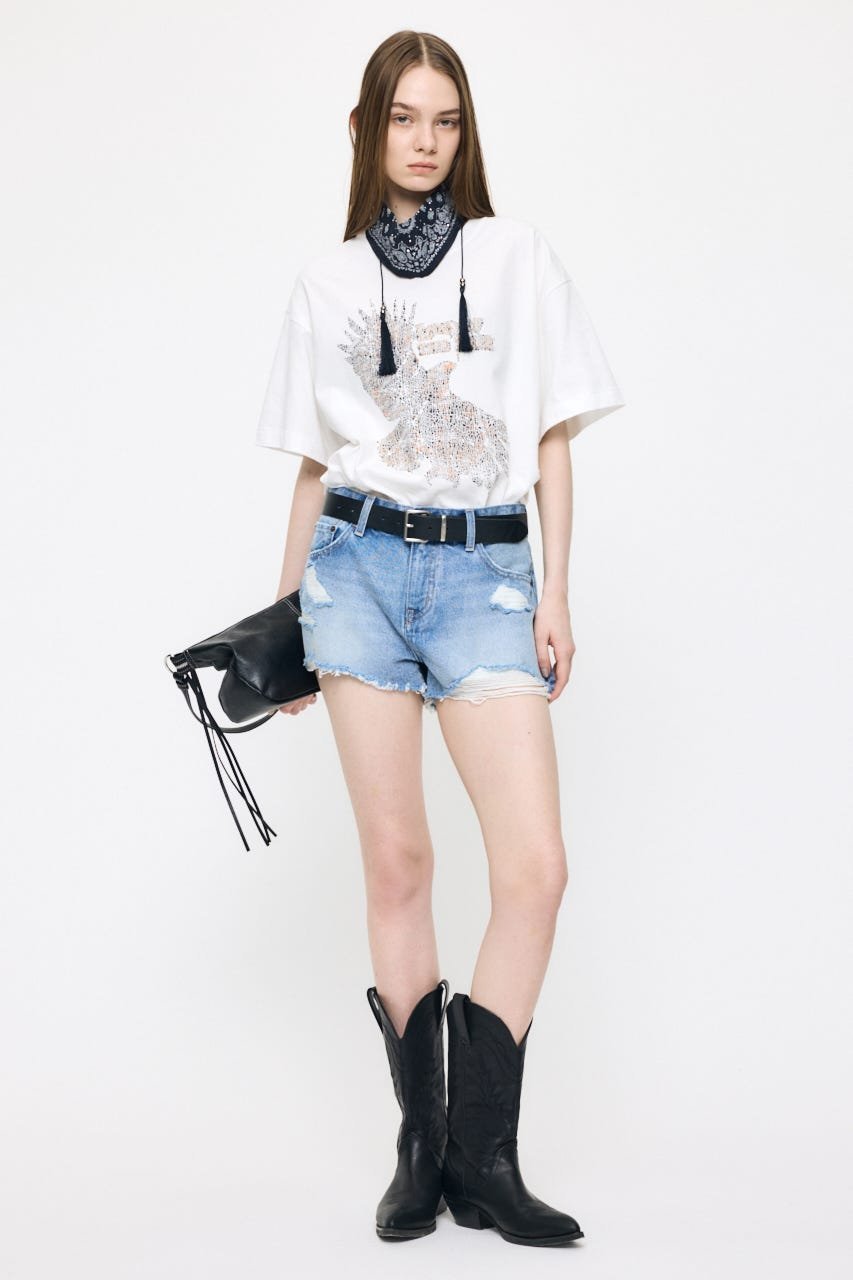 JN LAND OF THE FREE TEE マウジー トップス カットソー・Tシャツ ホワイト ブラック