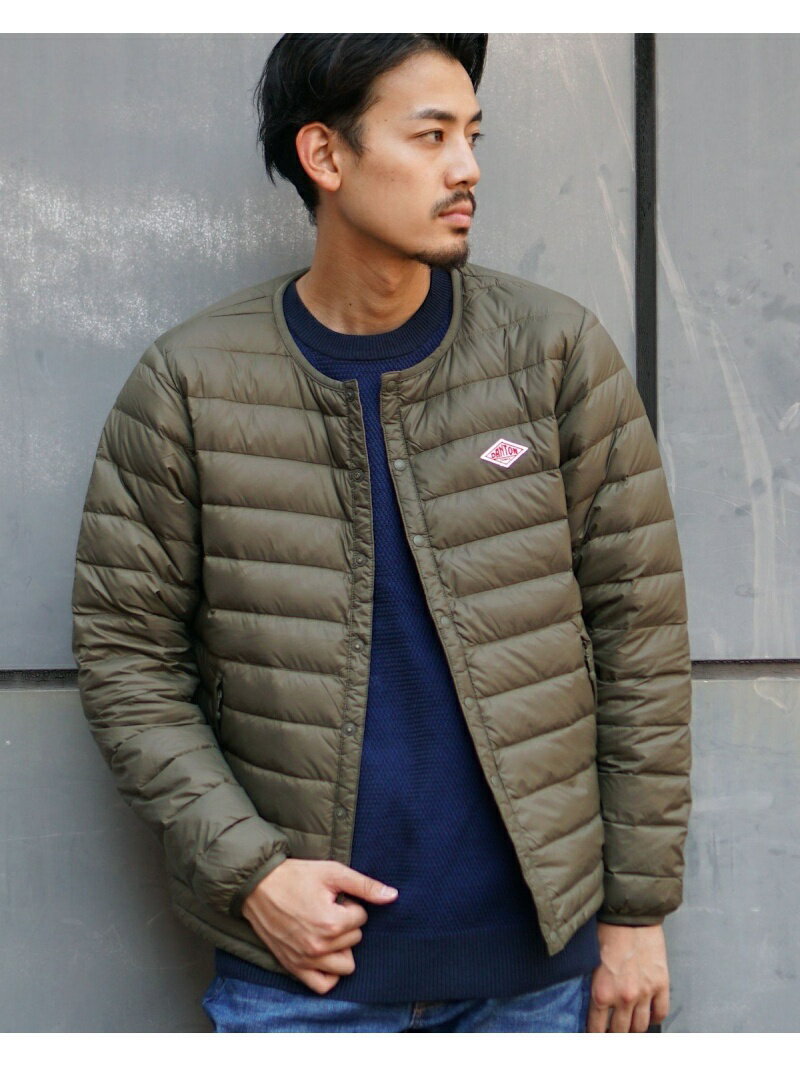 BEAMS MEN DANTON / Inner Down Jacket ビームス メン コート/ジャケット ブルゾン カーキ ブラック【送料無料】