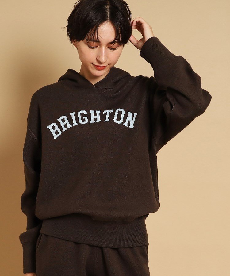 【SALE／20%OFF】Dessin 【ドラマ いちばんすきな花 仲野太賀さん着用】ジャカードロゴフーデッドニット (ユニセックス・リンクコーデ) デッサン トップス ニット ブラウン グレー ネイビー【送料無料】のサムネイル