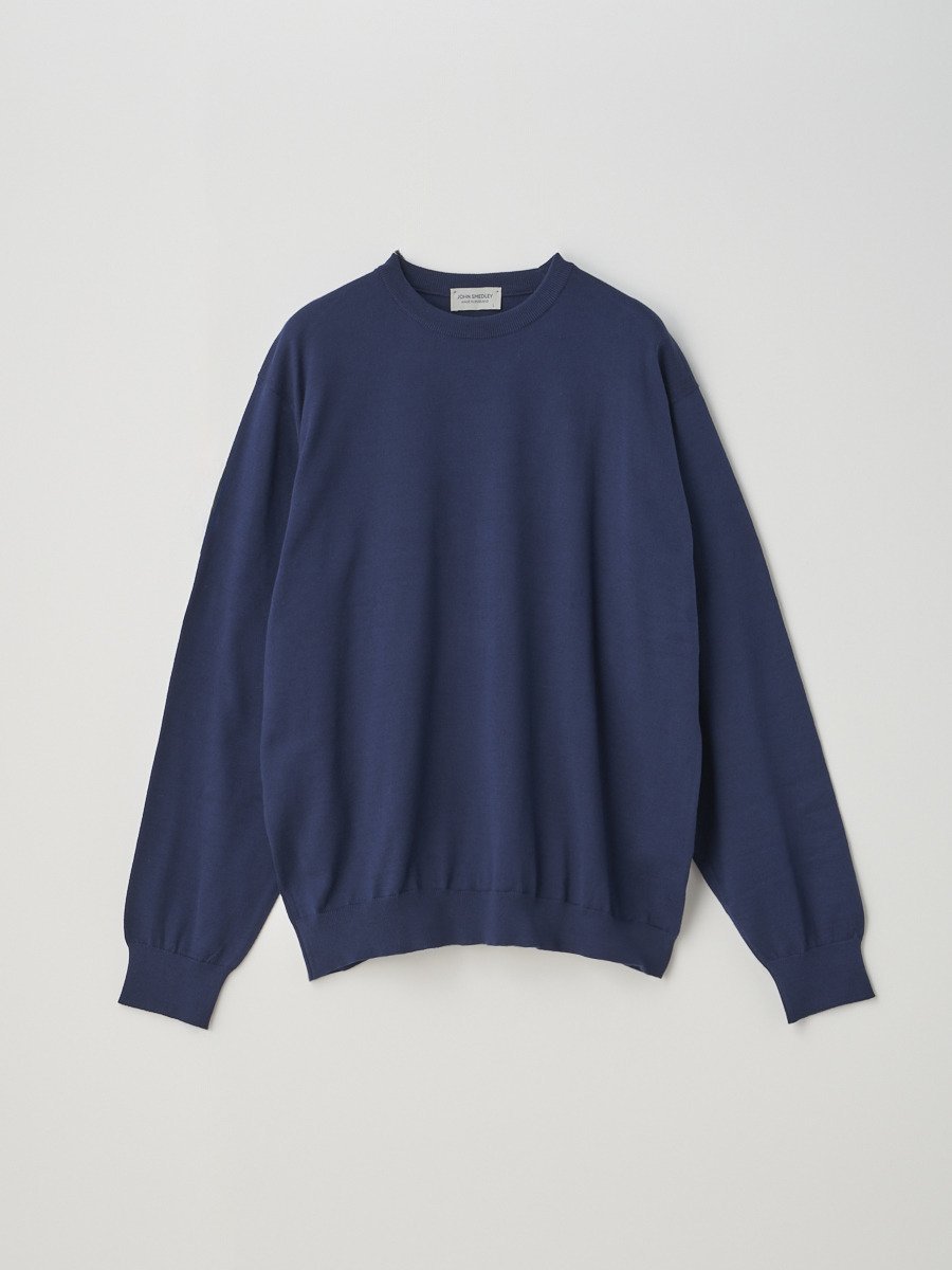 JOHN SMEDLEY Crew neck Long sleeved Pullover ｜ S4577 ｜ 24G SWEATER SERIES ジョンスメドレー トップス ニット ネイビー【送料無料】