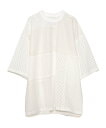 楽天Rakuten Fashionyoshiokubo VARIOUS LACE S/S TEE ヨシオクボ トップス カットソー・Tシャツ ホワイト ブラック【送料無料】