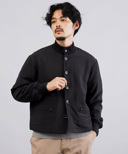 JIGGYS SHOP SELECT ショート丈パデットリブブルゾン ジギーズショップ ジャケット・アウター ブルゾン・ジャンパー グレー ブラック【送料無料】 JIGGYS SHOP SELECT ショート丈パデットリブブルゾン ジギーズショップ ジャケット・アウター ブルゾン・ジャンパー グレー ブラック【送料無料】