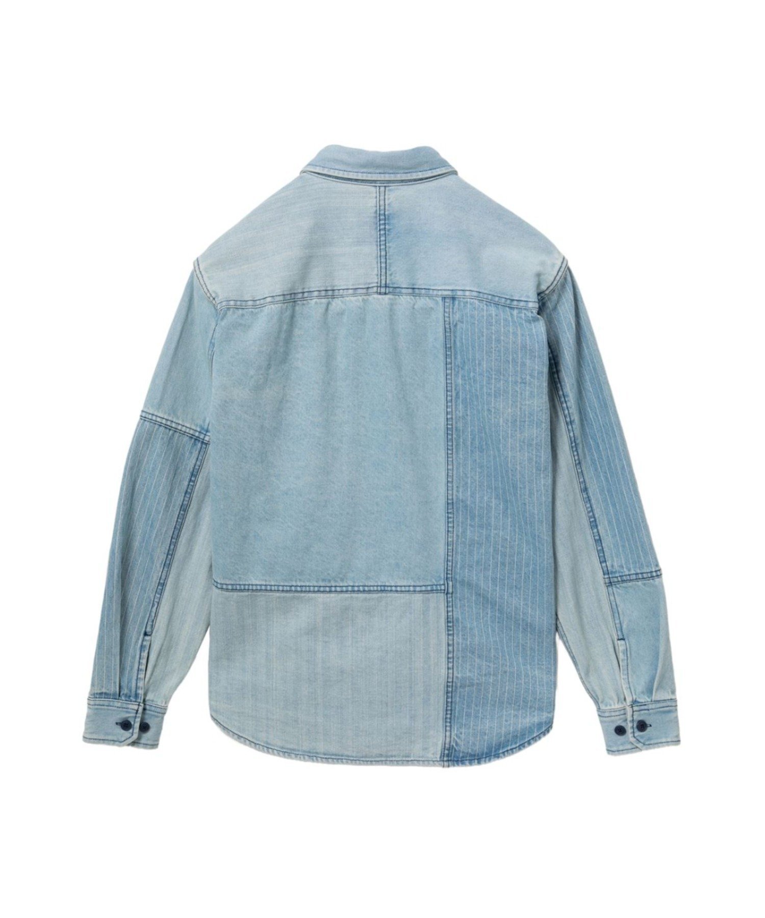 DENIM PATCHWORK WORK SHIRT ア ベイシング エイプ トップス シャツ・ブラウス ネイビー