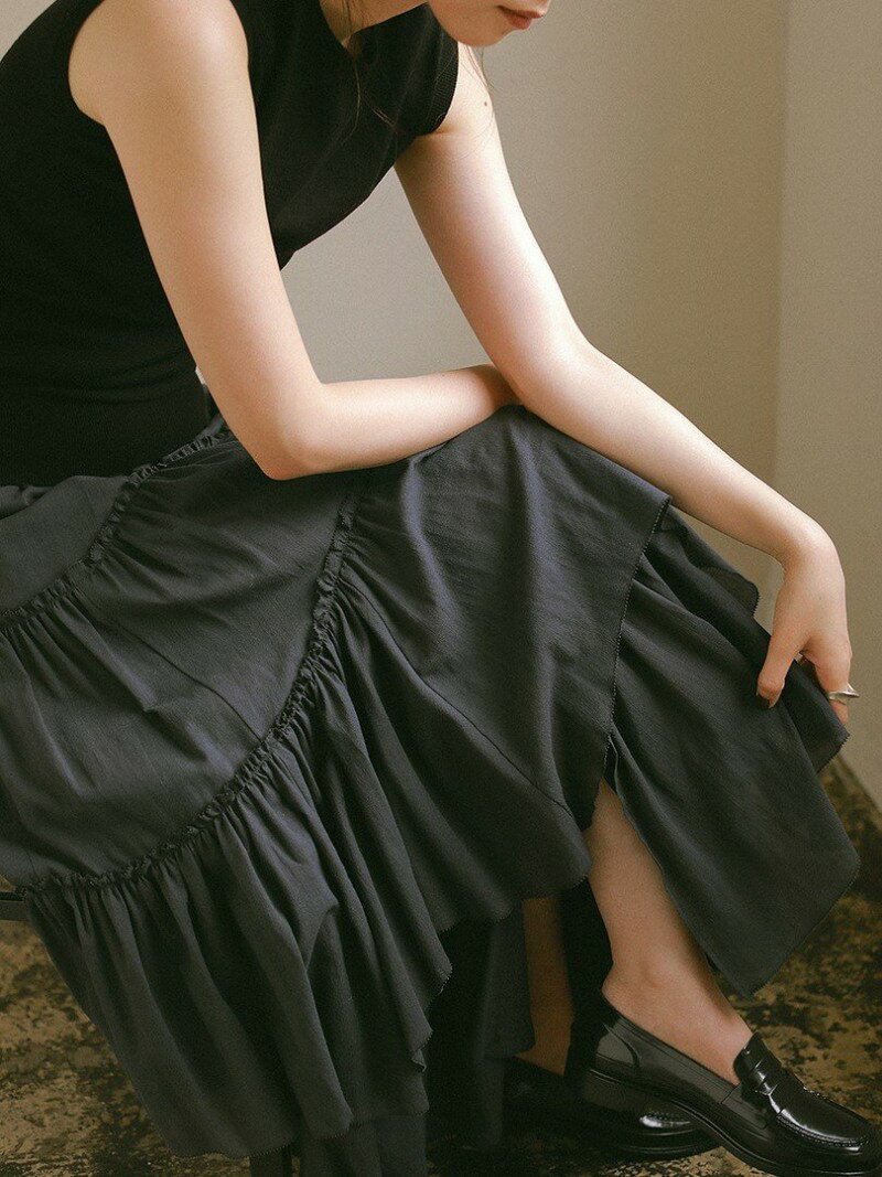 CASA FLINE コットンティアードスカート カーサフライン スカート ロング・マキシスカート ネイビー カーキ【送料無料】のサムネイル