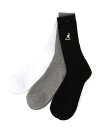 【SALE/5%OFF】KANGOL KANGOL/(M)ワンポイントロゴ フルレングスソックス 3足組 ジーンズメイト 靴下・レッグウェア 靴下 グレー ホワイト ブラック