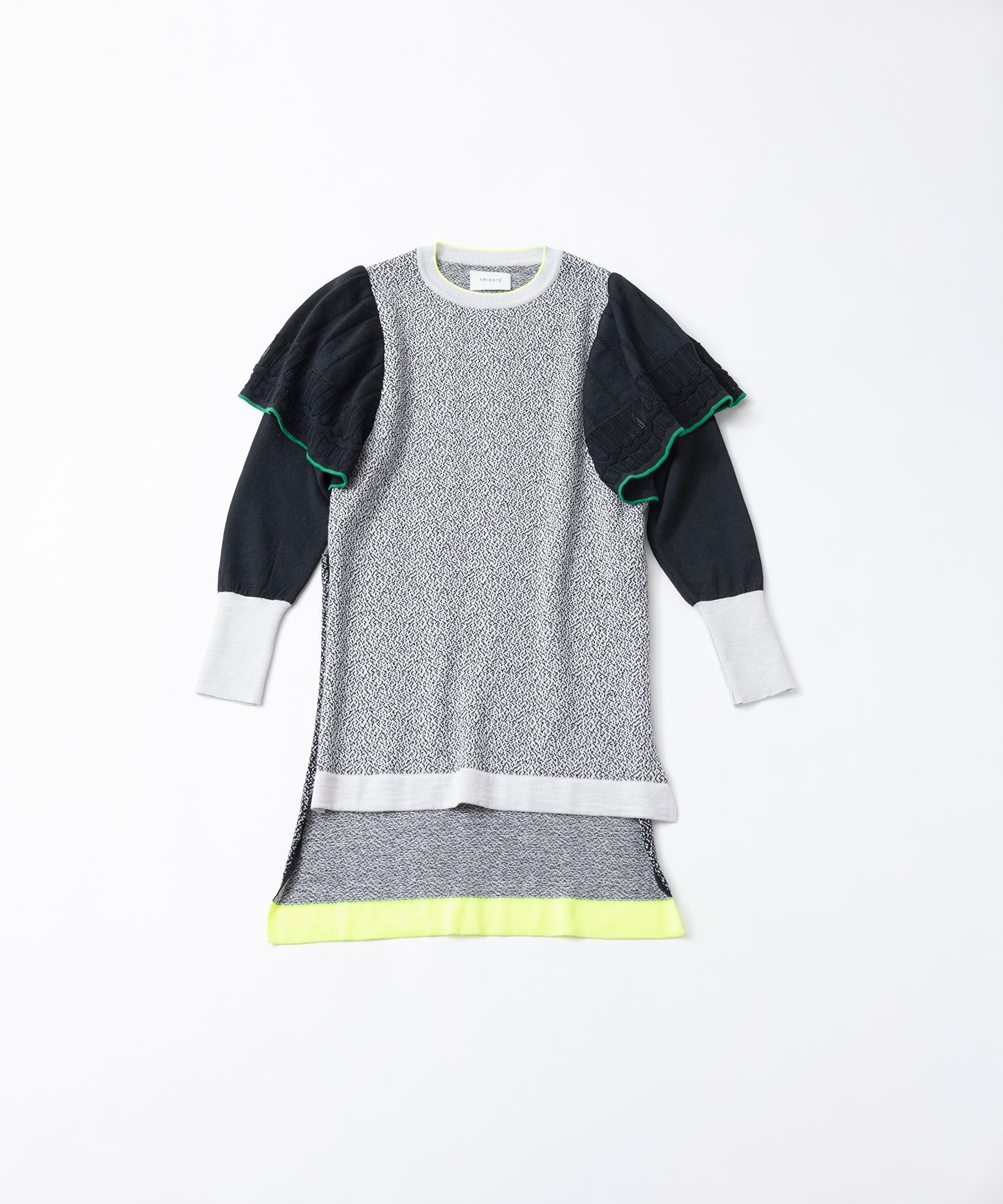 TRICOTE MELANGE FRILL DRESS トリコテ ワンピース・ドレス その他のワンピース・ドレス ブラック【送料無料】