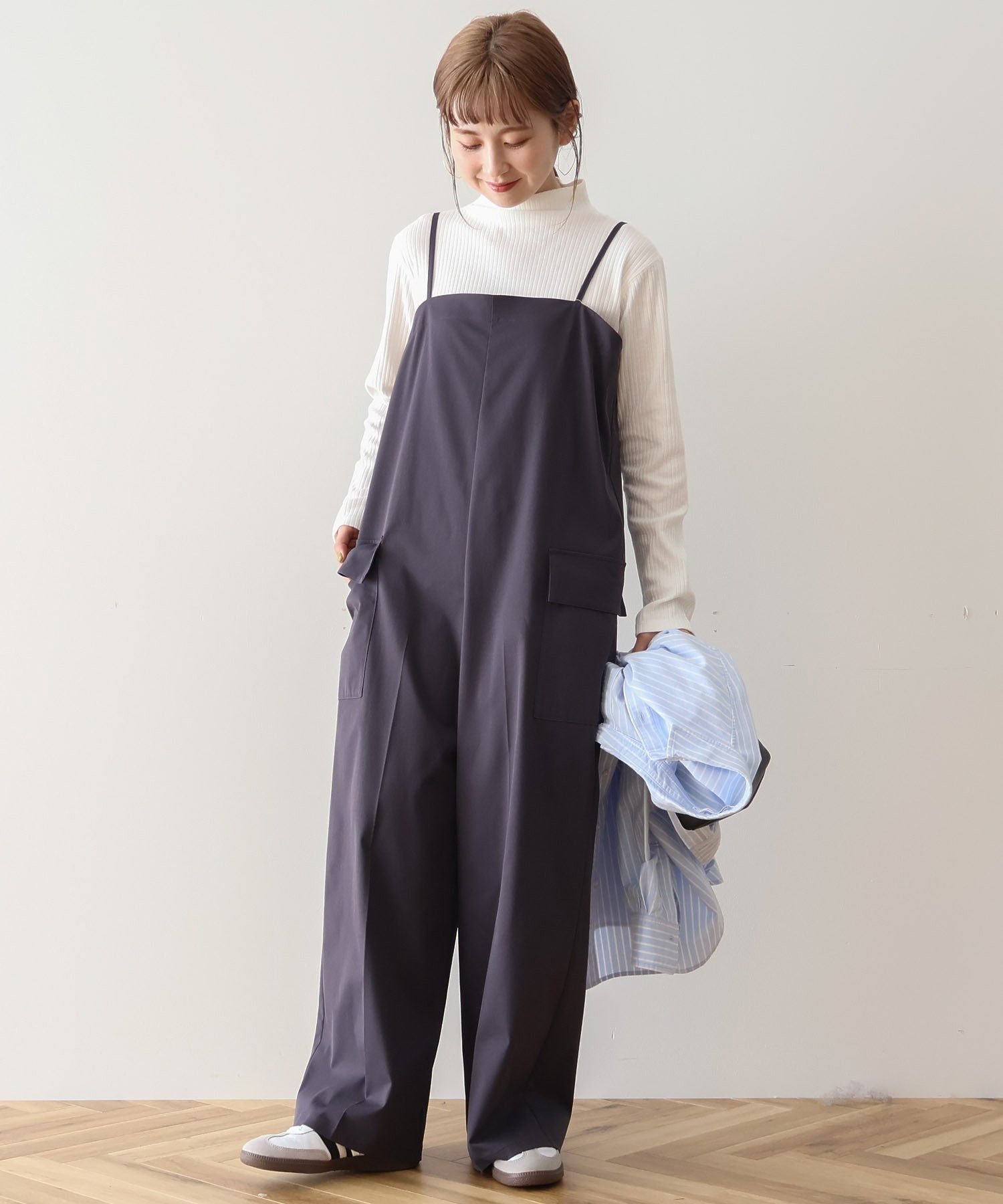 【SALE／15%OFF】AMERICAN HOLIC カーゴポケットキャミサロペット アメリカン ホリック ワンピース・ドレス その他のワンピース・ドレス グレー カーキグリーン【送料無料】