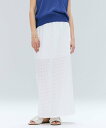 BEIGE, 【洗える】PICCOLO / パンチングドットIラインスカート ベイジ, スカート ロング・マキシスカート ブラック ホワイト【送料無料】
