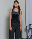 MAISON SPECIAL Hem Lace Velvet Tank Top メゾンスペシャル トップス ノースリーブ・タンクトップ ブラウン ブラック【送料...