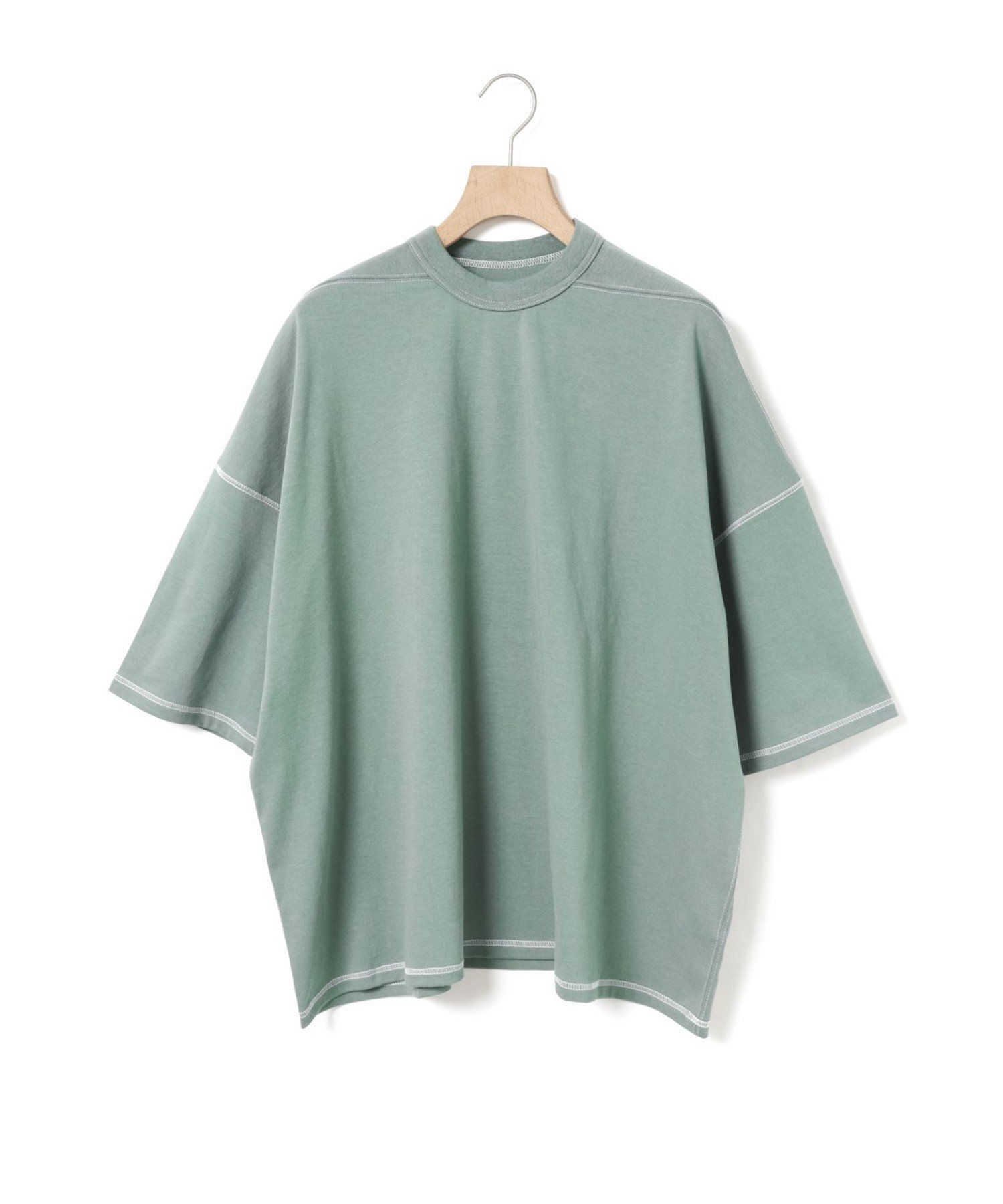 MidiUmi MidiUmi ステッチワイドプルオーバー マーコート トップス カットソー・Tシャツ グリーン ホワイト