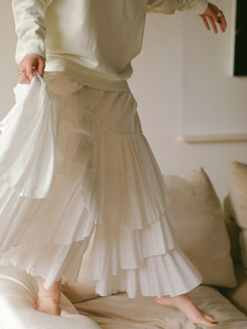 CASA FLINE コットンティアードスカート カーサフライン スカート ロング・マキシスカート ホワイト【送料無料】のサムネイル