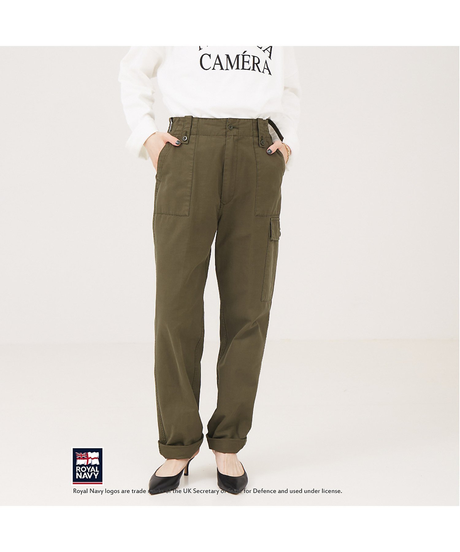 Rouge vif la cle 【追加】【ROYAL NAVY/ロイヤルネイビー】別注カーゴパンツ ルージュ・ヴィフ ラクレ パンツ その他のパンツ ホワイト カーキグリーン