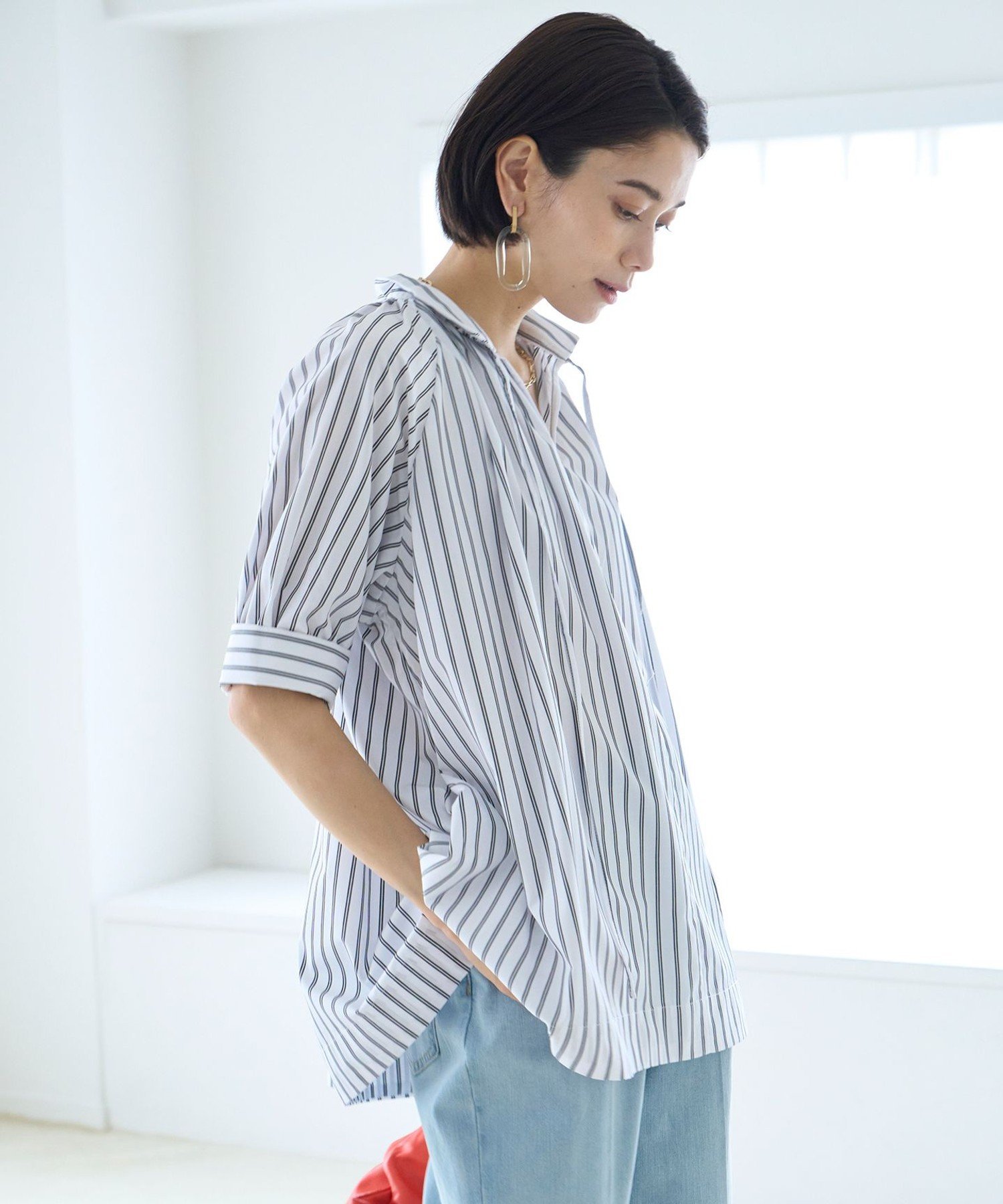 【SALE／40%OFF】UNFILO L 【接触冷感/UVケア/吸水速乾】2WAYギャザーブラウス