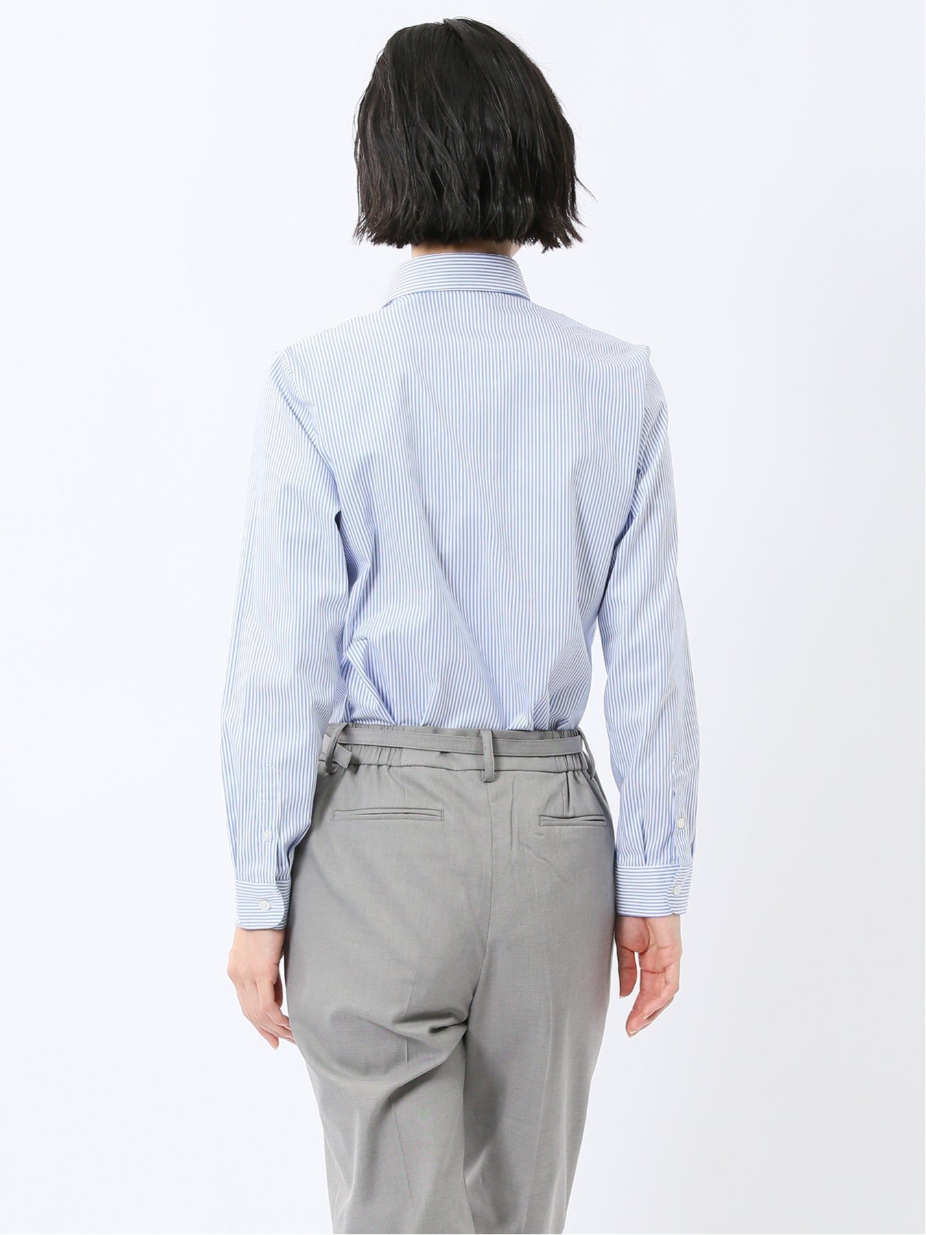 【SALE／10%OFF】m.f.editorial 嬉しい機能 レギュラーカラー 長袖シャツ ストライプ タカキュー スーツ・フォーマル Yシャツ・カッターシャツ ブルー