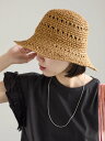 【SALE/49%OFF】Samansa Mos2 blue 編み柄ぺーパーハット サマンサモスモス 帽子 ハット ベージュ