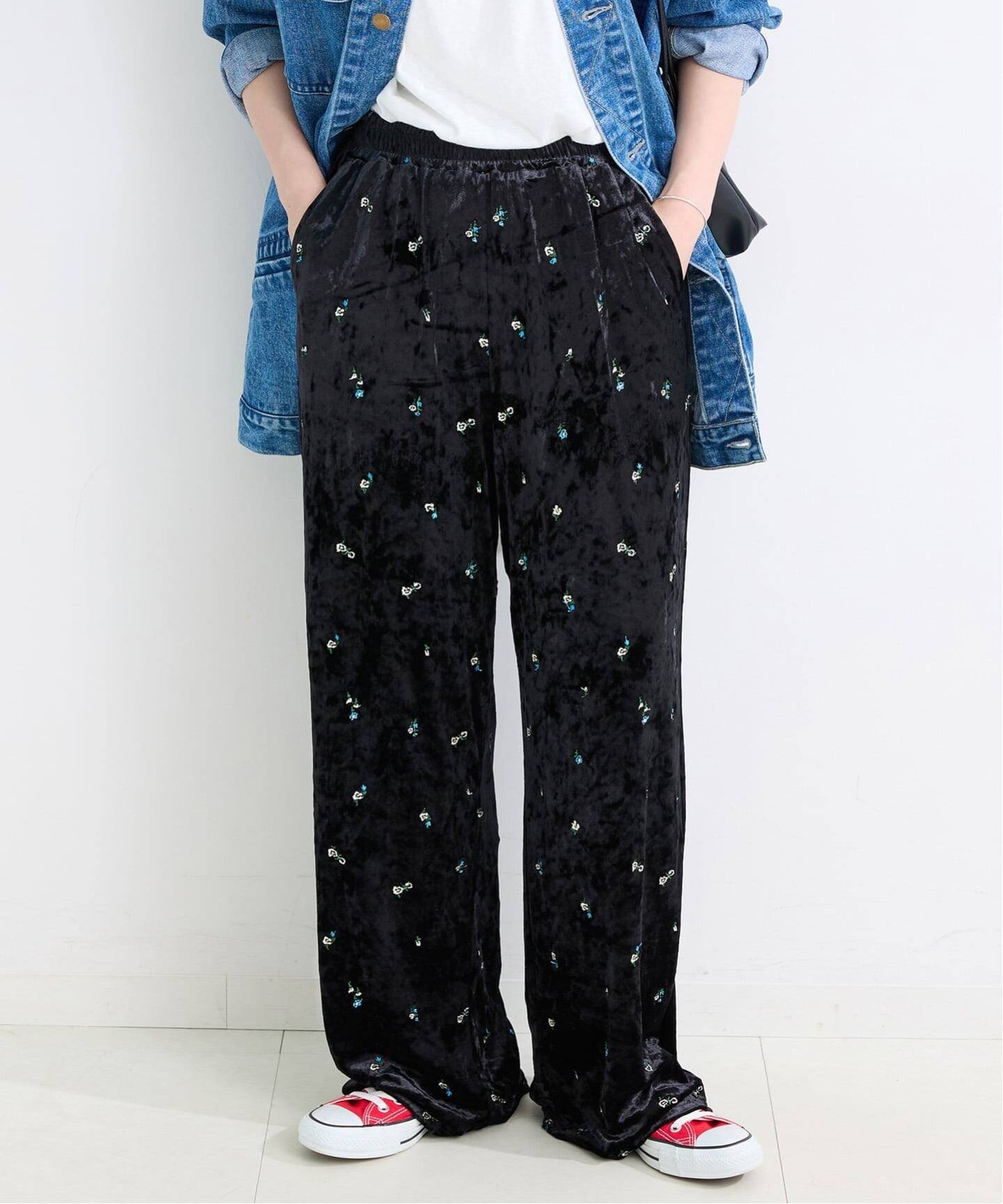 B.C STOCK 《追加予約》【WEB限定】手洗い可 / ベロアパンツ ベーセーストック パンツ その他のパンツ ブラック【送料無料】のサムネイル