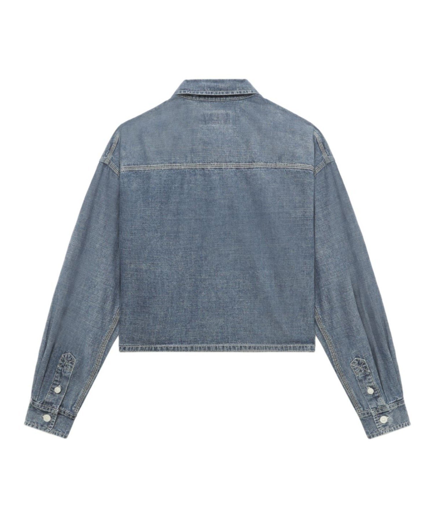 WASHED DENIM CROP SHIRT ア ベイシング エイプ トップス シャツ・ブラウス ネイビー