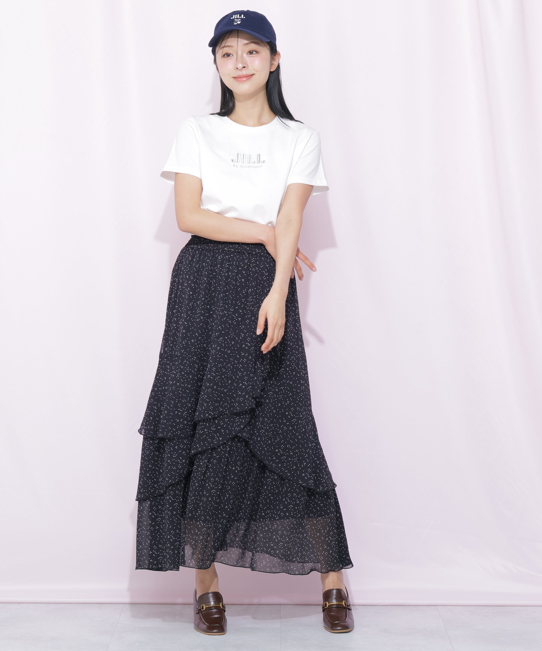 JILL by JILL STUART 縦ラッフルシアースカート ジル バイ ジル スチュアート スカート その他のスカート ブラック ホワイト ピンク【送料無料】