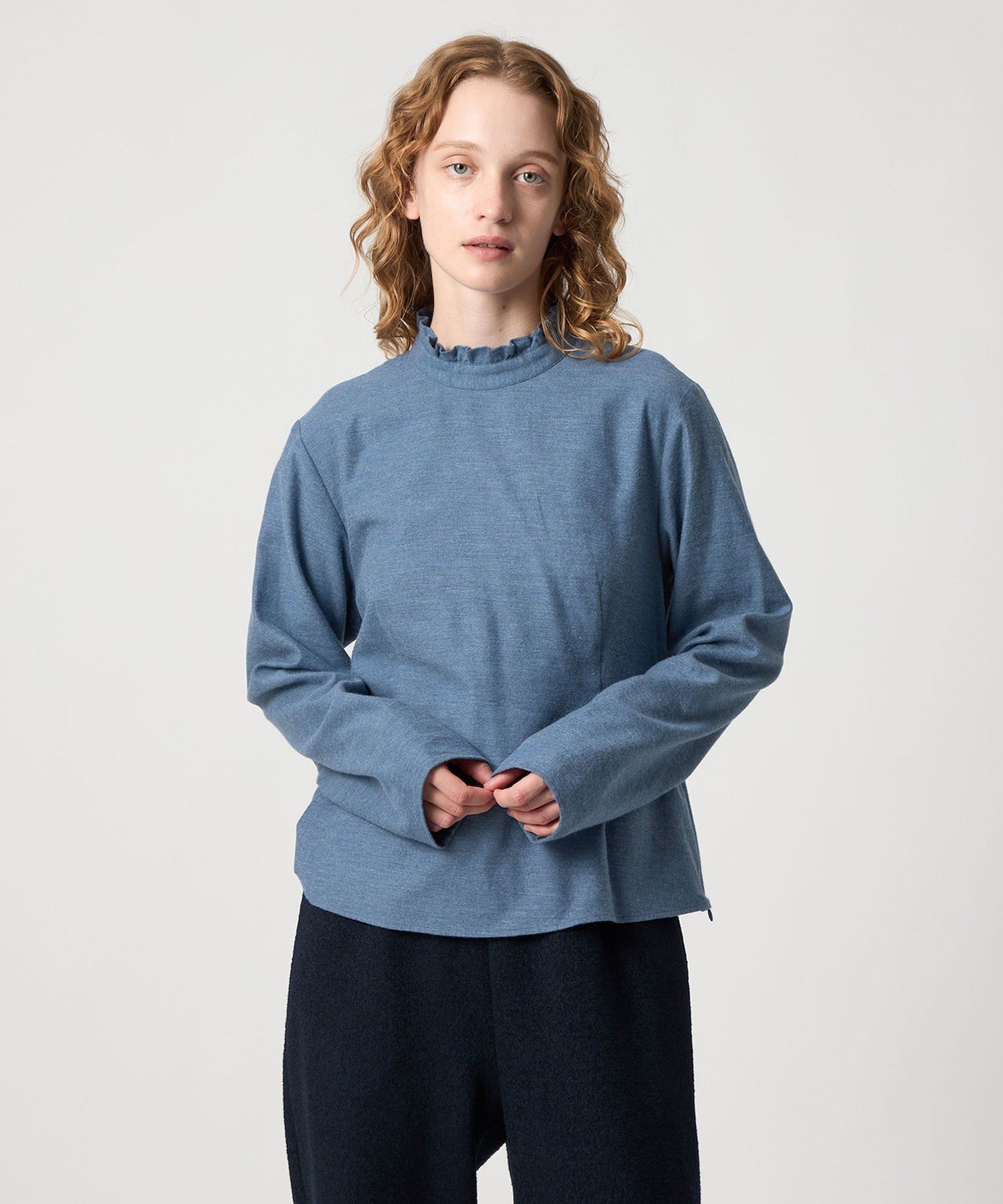 Steven Alan ＜Steven Alan＞コットン ペプラム ブラウス ユナイテッドアローズ アウトレット トップス シャツ・ブラウス グレー ブルー