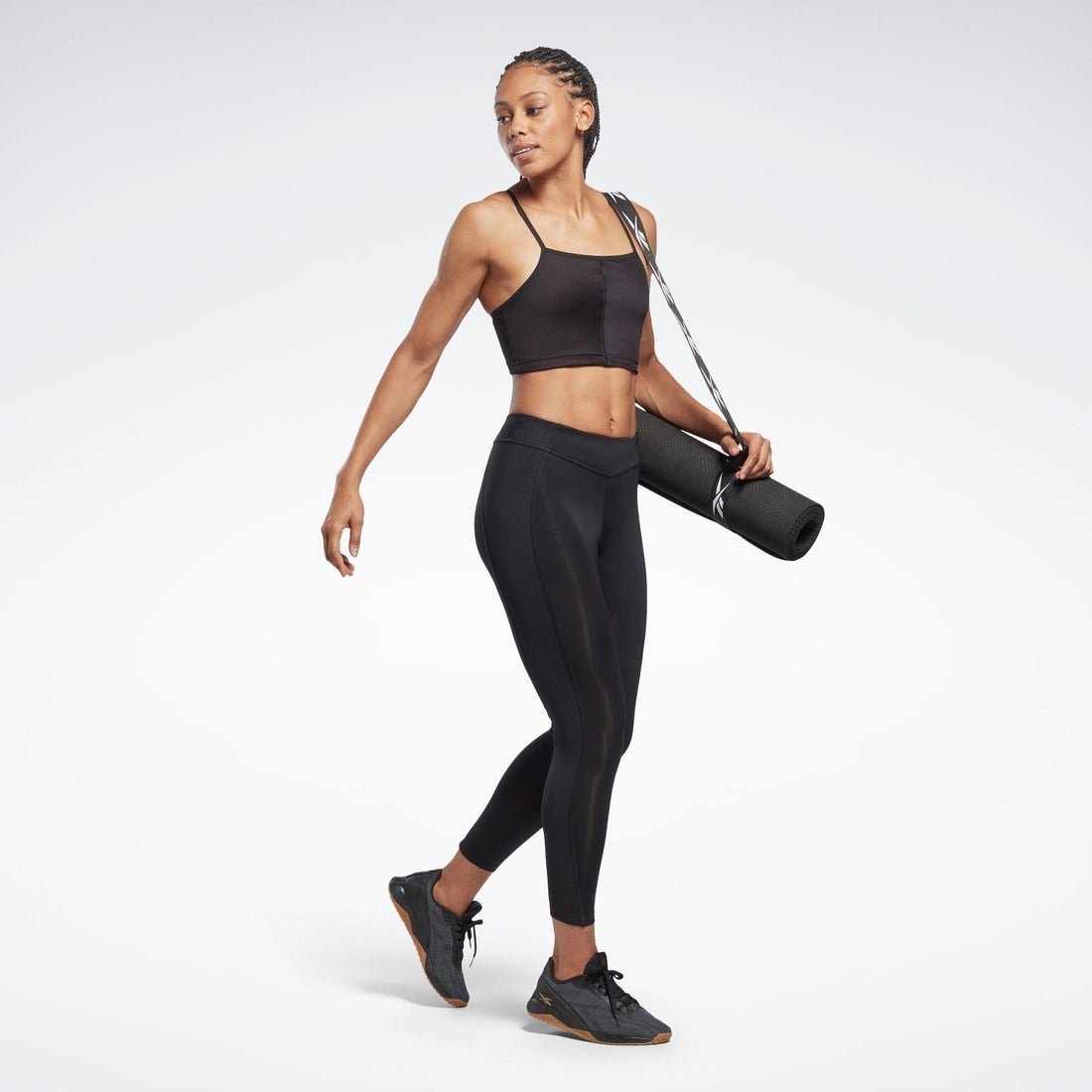 【SALE／60%OFF】Reebok ヨガ リブ タイツ / YOGA HR RIB TIGHT リーボック 靴下・レッグウェア レギンス・スパッツ ブラック パープル