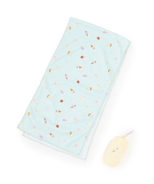 【SALE／20%OFF】petit main ケースつきひんやりタオル ナルミヤオンライン ファッション雑貨 ハンカチ・ハンドタオル グリーン ブルー ホワイト ピンクのサムネイル