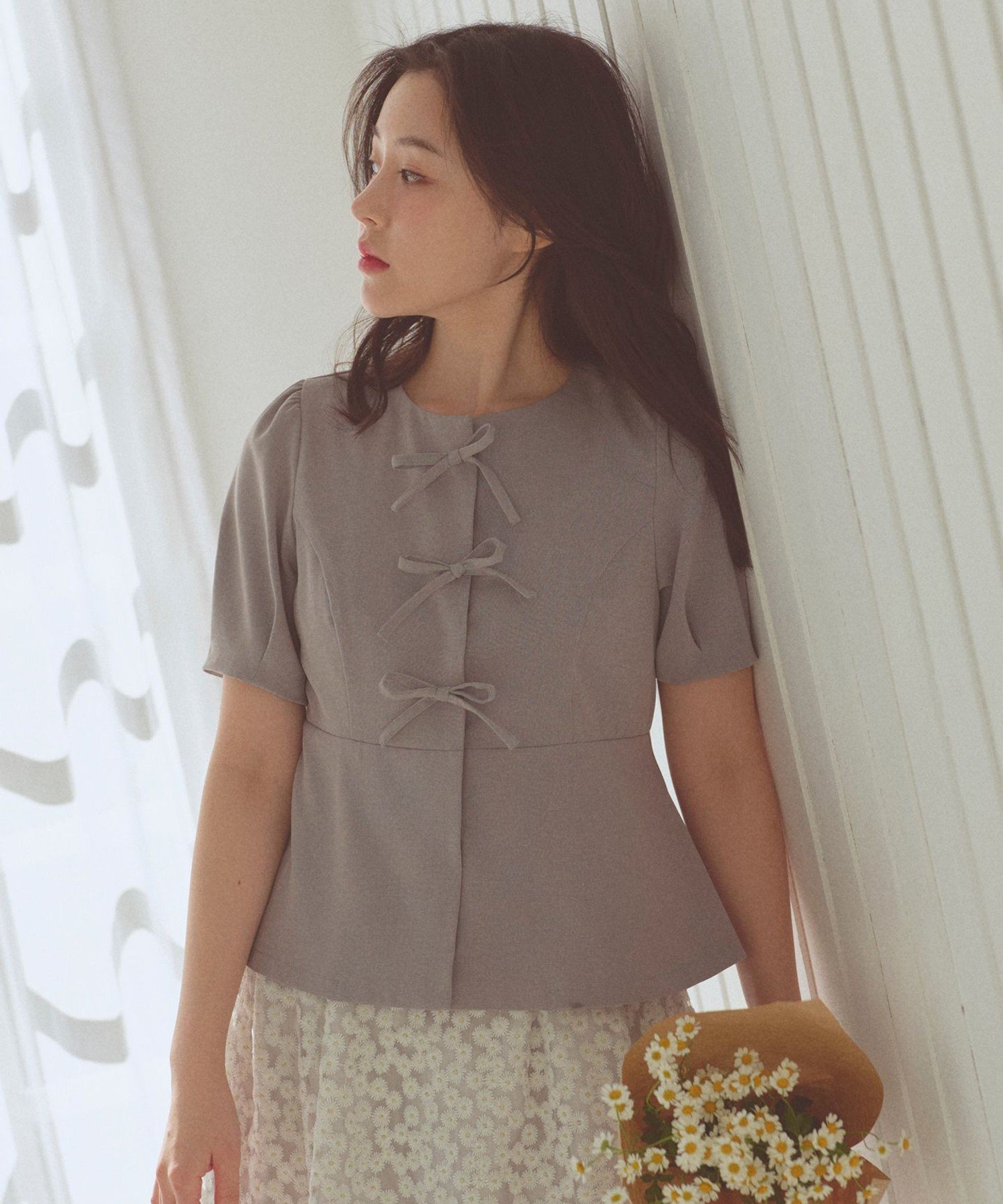 【SALE／30%OFF】Feroux リボンブラウス ジャケット フェルゥ トップス シャツ・ブラウス ホワイト【送料無料】