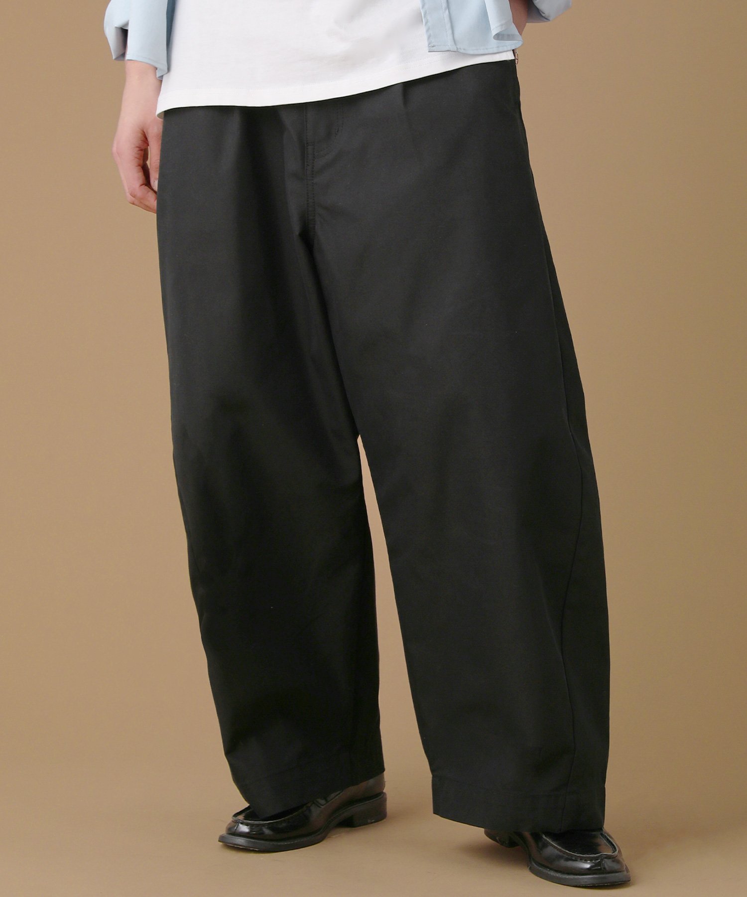 【SALE／5%OFF】SLICK TCツイルワイドパンツ カジュアル パンツ その他のパンツ グレー ブラック ブラウン【送料無料】