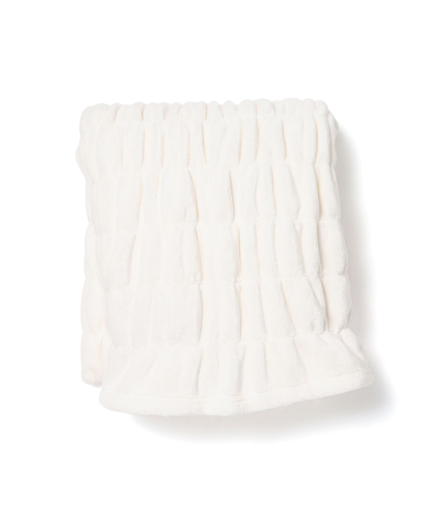 Francfranc フラッフィーリップル スロー(ひざ掛け) 1500*800 アイボリー フランフラン インテリア・生活雑貨 ブランケット・ひざ掛け ホワイト