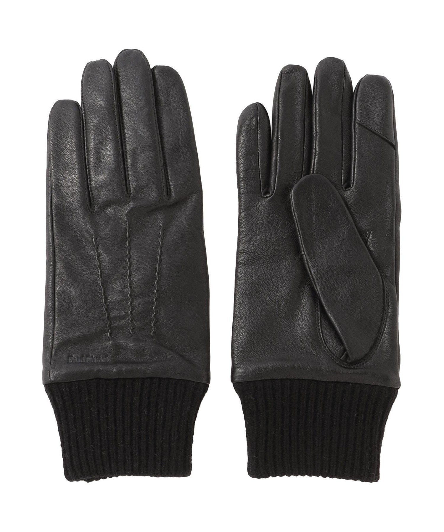 Paul Stuart 【WEB限定】レザーニットコンビグローブ ポール・スチュアート ファッション雑貨 手袋 ブ..