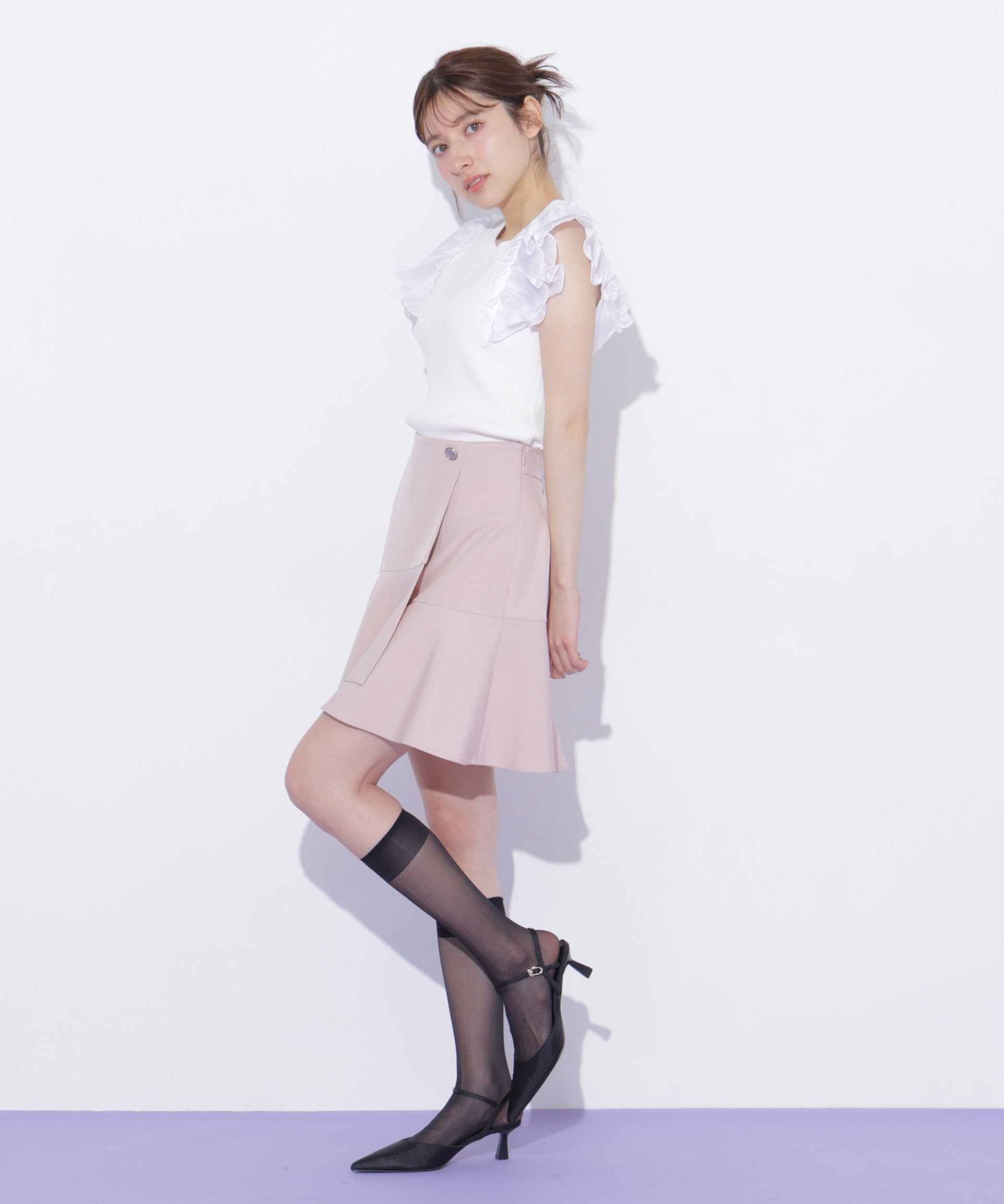 JILL by JILL STUART ラップミニスカート ジル バイ ジル スチュアート スカート その他のスカート グレー ピンク