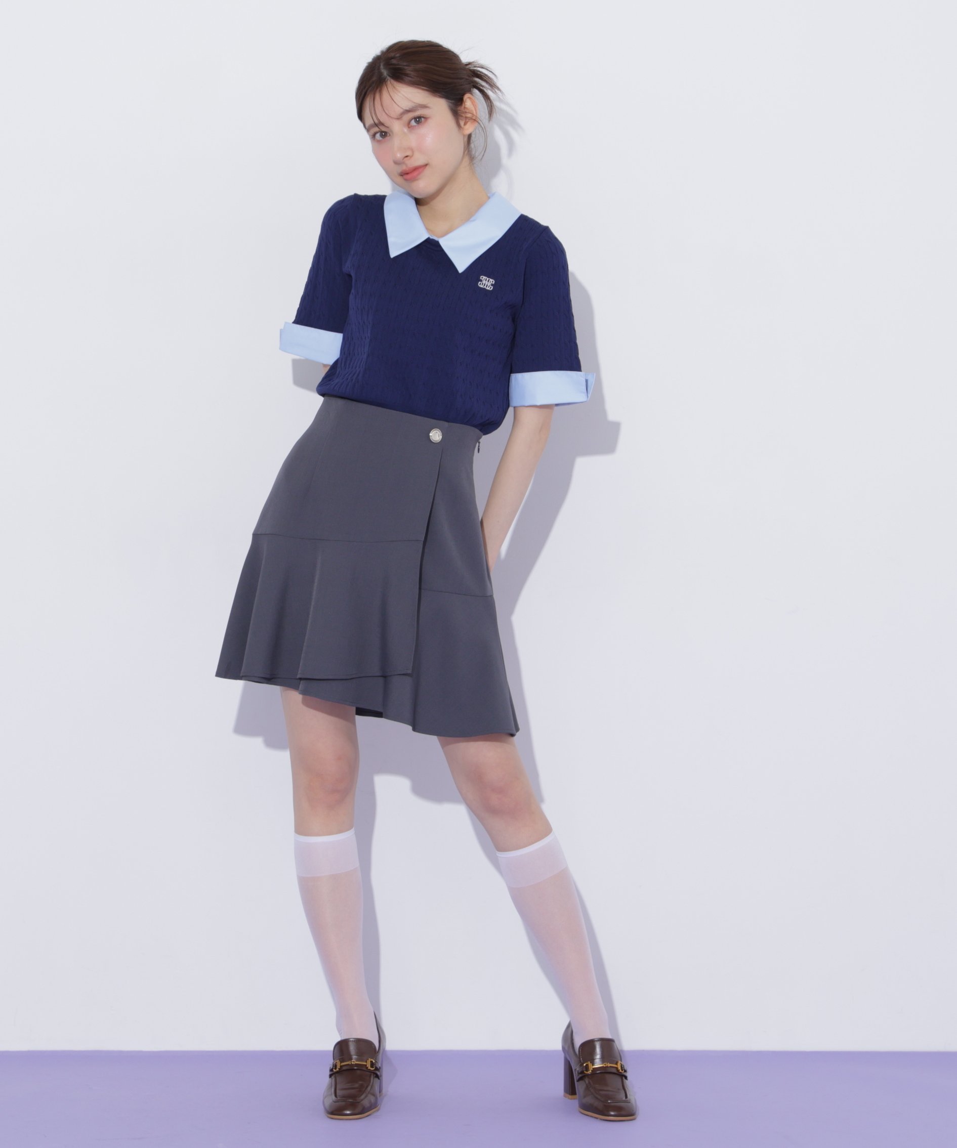 JILL by JILL STUART ラップミニスカート ジル バイ ジル スチュアート スカート その他のスカート グレー ピンク