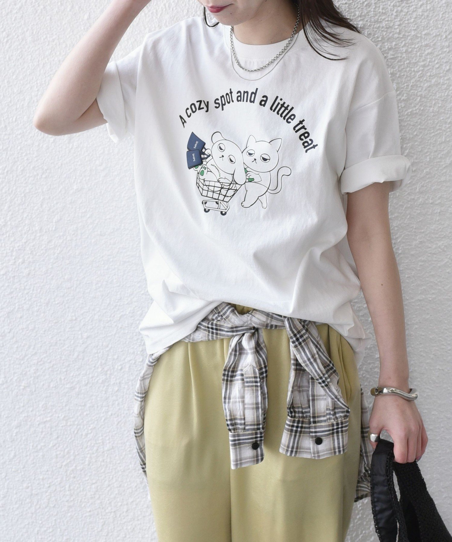 さかがみ家*SHIPS:コラボ プリント Tシャツ◇ シップス トップス カットソー・Tシャツ ベージュ ネイビー ホワイト
