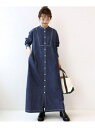 SLOBE IENA <WEB限定/追加2予約>LE DENIM シャツワンピース◆ スローブ イエナ ワンピース ワンピースその他 ネイビー【送料無料】