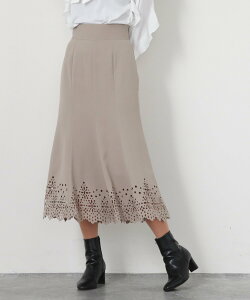 【SALE／55%OFF】Cheek 裾刺繍マーメードスカート チーク スカート ロング・マキシスカート ベージュ ブラック イエロー【送料無料】