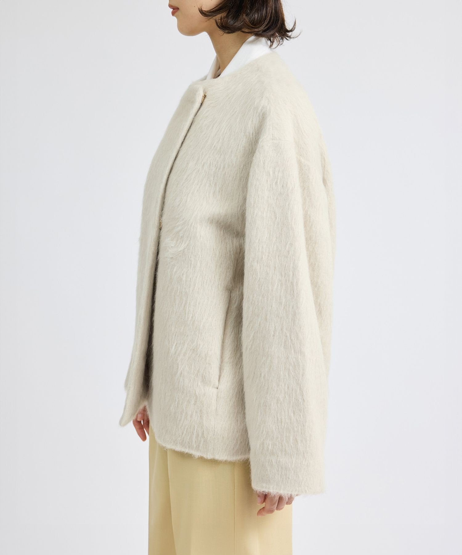 【SALE／50%OFF】ROPE' スーリーアルパカシャギーハーフコート ロペ ジャケット・アウター その他のジャケット・アウター ベージュ【送料無料】