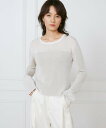 【SALE/70%OFF】INED 異素材畦編みニット《la veille by SUPERIOR CLOSET》 イネド トップス ニット ゴールド シルバー【送料無料】