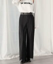 Ampirula チュールドッキングピンストライプフレアワイドパンツ ガール パンツ その他のパンツ ブラック【送料無料】(4)