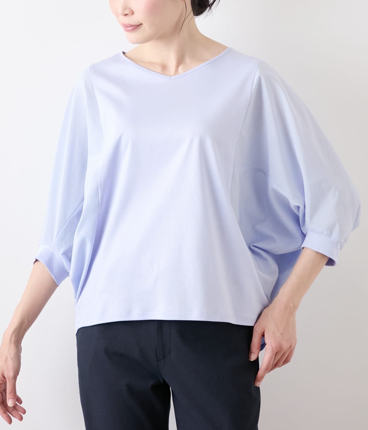 NEWYORKER WOMEN コットンスムースシルケット ドルマンカットソー ニューヨーカー トップス カットソー・Tシャツ パープル